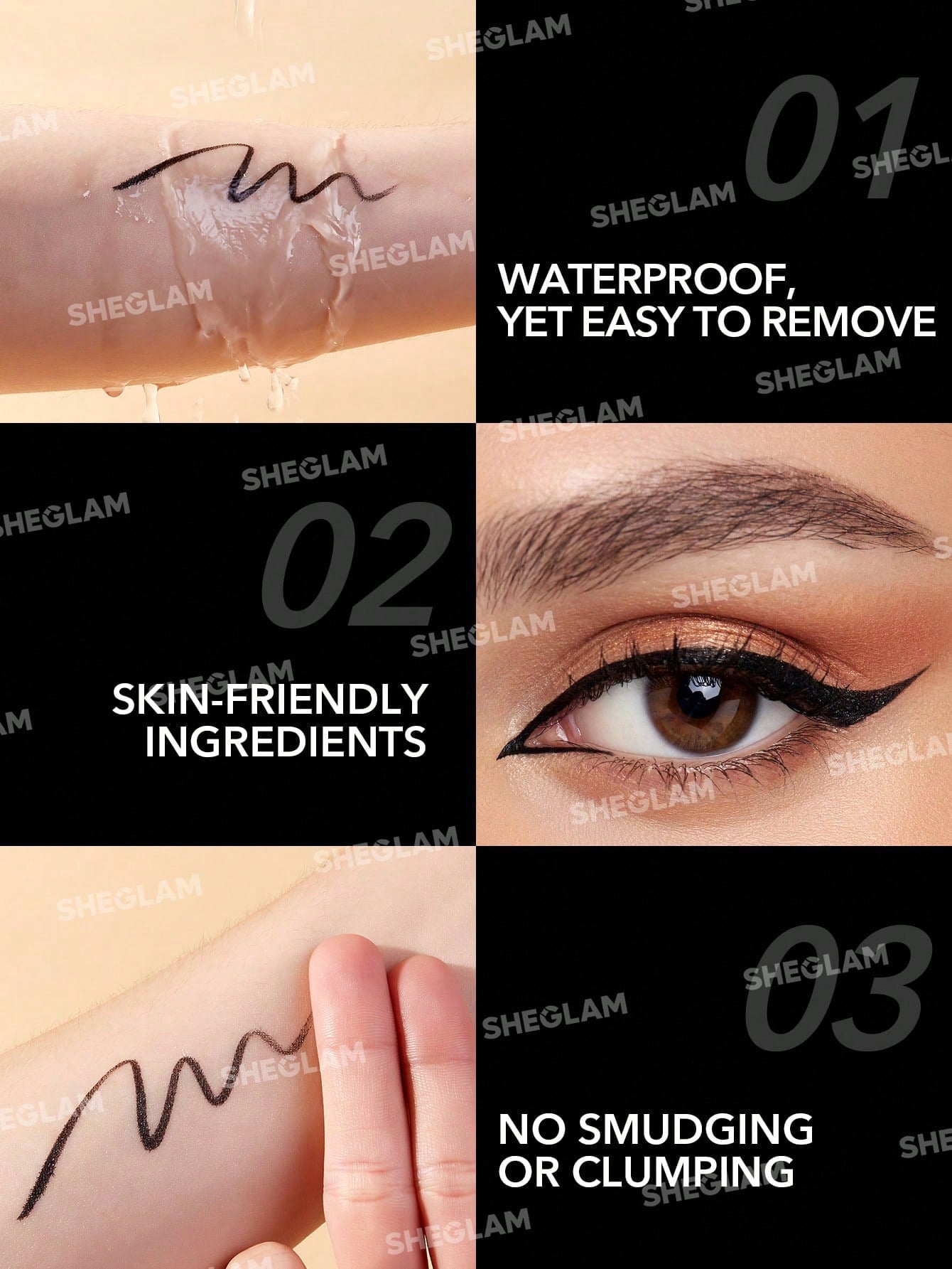 SHEGLAM Eye Affinity Waterproof Eyeliner Sweat-Proof Matte Eyeliner Pencil Ultra-Fine No Smudge Long Lasting Black Eyeliner Professional Eye Make up Black Friday Winter Eyeliner