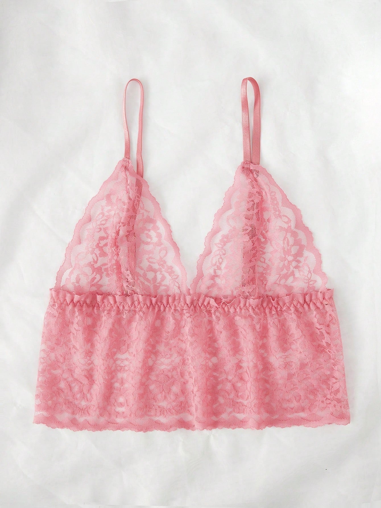 Contrast Lace Cami Top & Shorts & Robe PJ Set