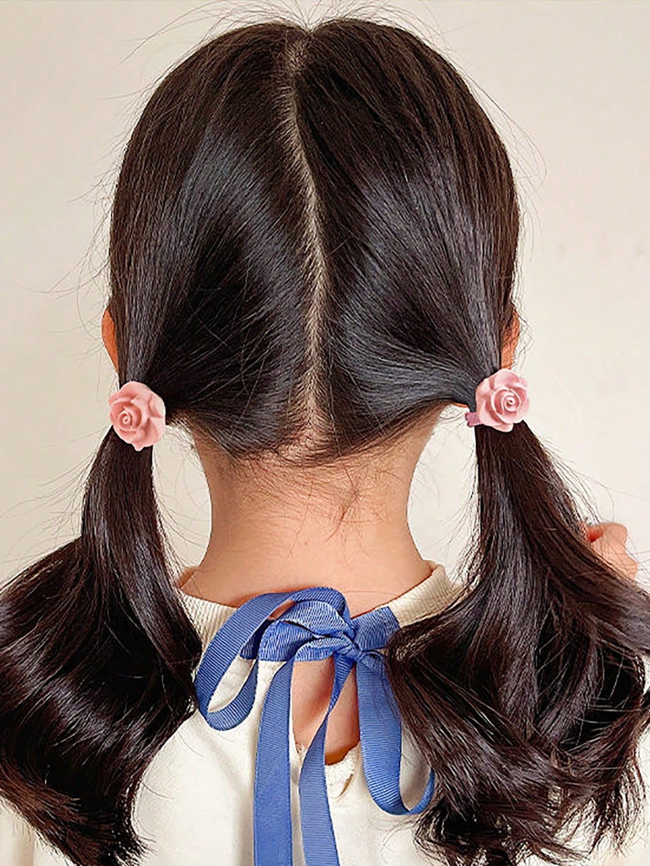 5Pcs Children'S Hair Ties for Girls, Braiding & Ponytail, Cute Camellia Elastic Hair Bands, No Damage Baby Hair Accessories