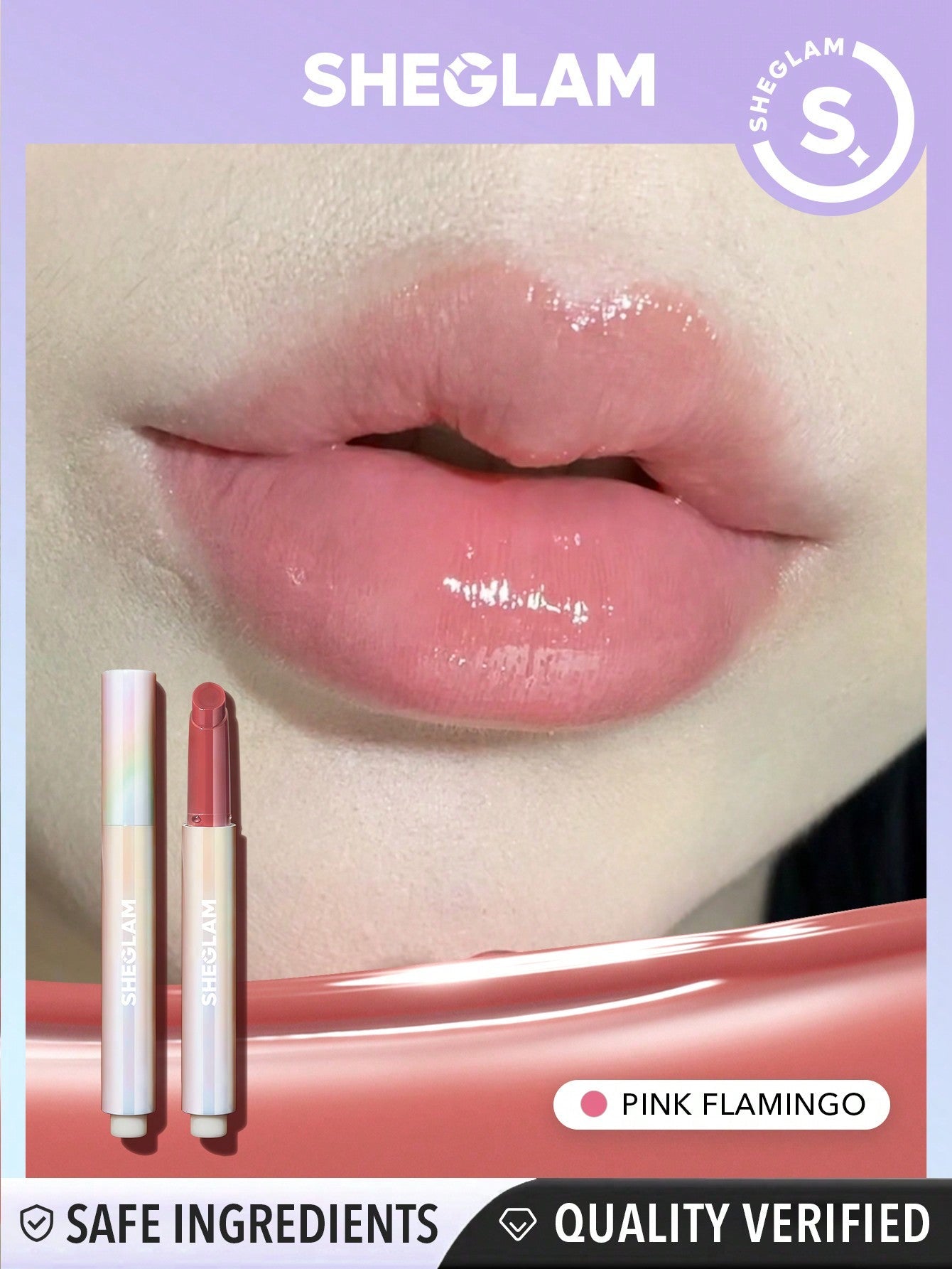 SHEGLAM Pout-Perfect Shine Lip Plumper-Pink Flamingo Moisturizing Plumping Solid Lip Gloss Non-Stick Nourishing Lip Plumping Serum Coconut Oil Lipstick Lip Cosmetics Black Friday Sale Pink Lip Plumper