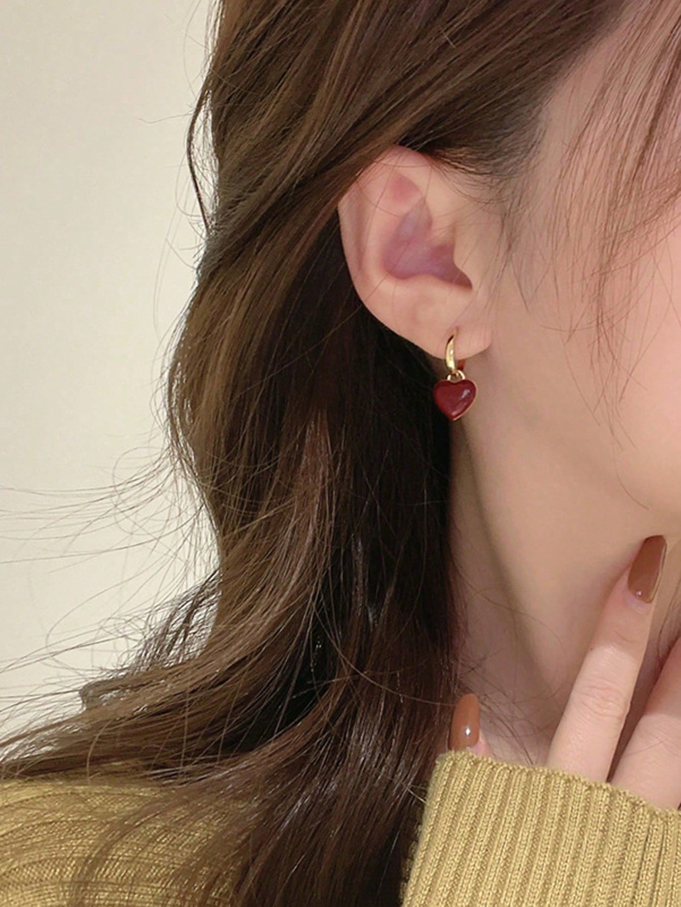 1Pair Fashion Zinc Alloy Heart Drop Earrings for Women for Daily Life