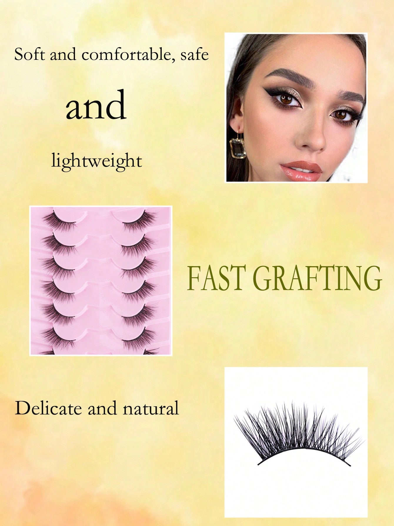 7 Pairs/Set Half Length 3D False Eyelashes, Artificial Mink, Natural Cross Laying & Messy Cat Eye Makeup