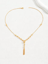 1Pc 18K Gold Plated Fashionable Personality Design Pendant Necklace with Tassels for Women