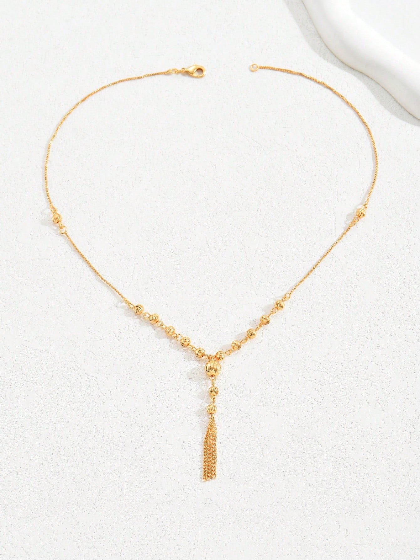 1Pc 18K Gold Plated Fashionable Personality Design Pendant Necklace with Tassels for Women