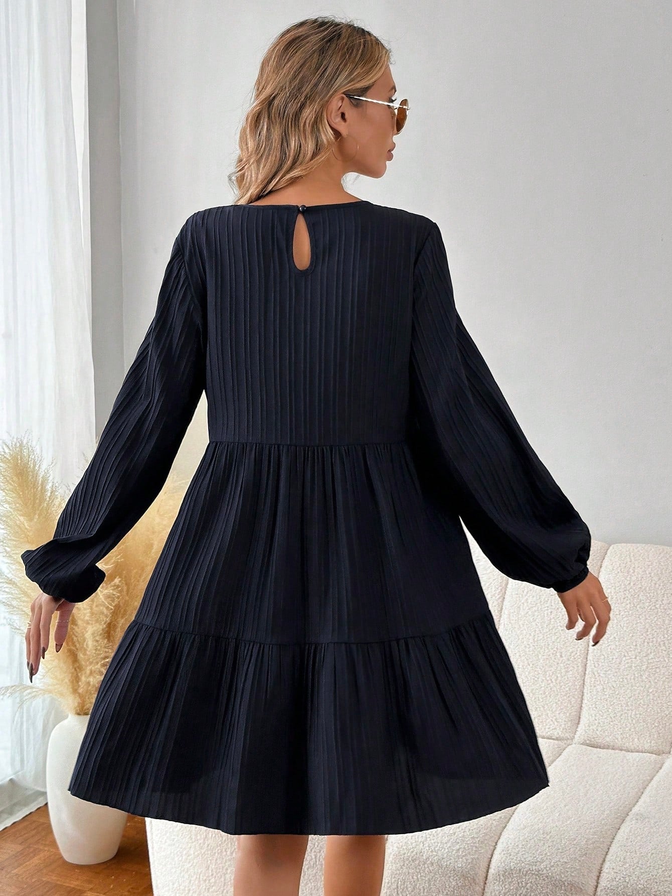SHEIN LUNE Cute Dress with Lantern Sleeves