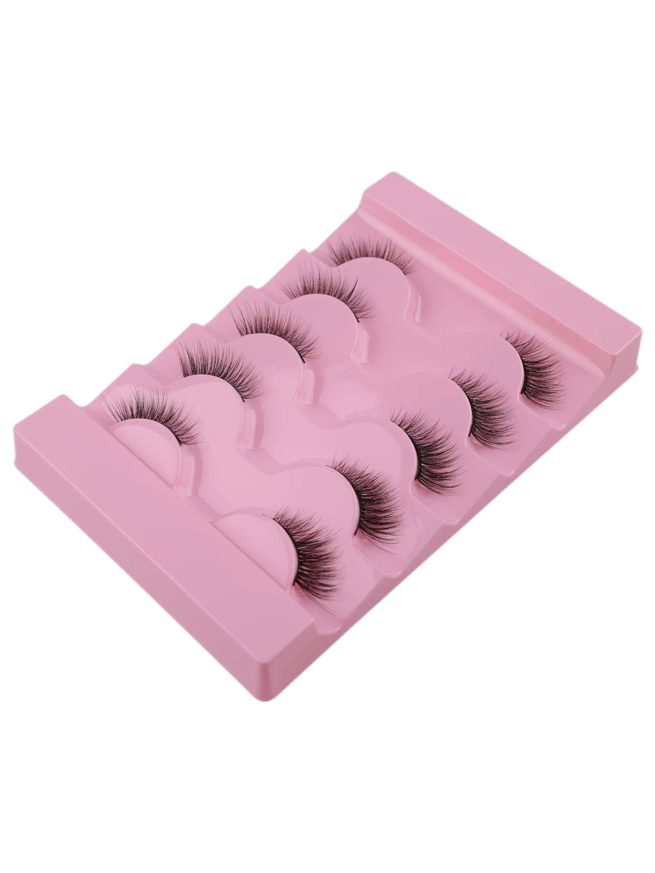 5Pairs/Set Natural & Cute Half-Length Comfortable Soft False Eyelashes Made of Wool