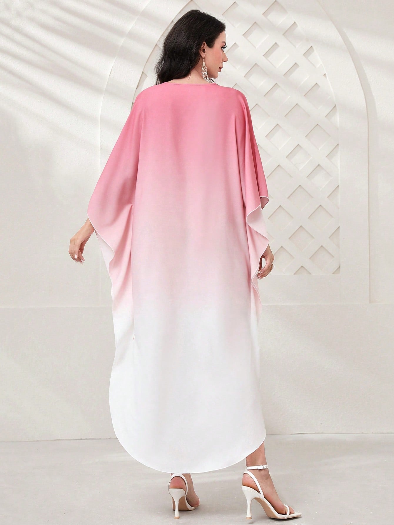 SHEIN Najma Ombre Batwing Sleeve Kaftan