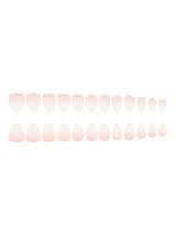Get Glamorous with 24Pcs Long Almond Milky Ombre Fake Nail & 1Pc Nail File & 1Sheet Tape