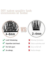 Azenlolash Clusters 120Pcs Individual Cluster Lashes DIY Lash Extension 10-16Mm Eyelash Clusters Volume Wispy Lashes Super Thin Band Reusable Soft & Comfortable C Curly