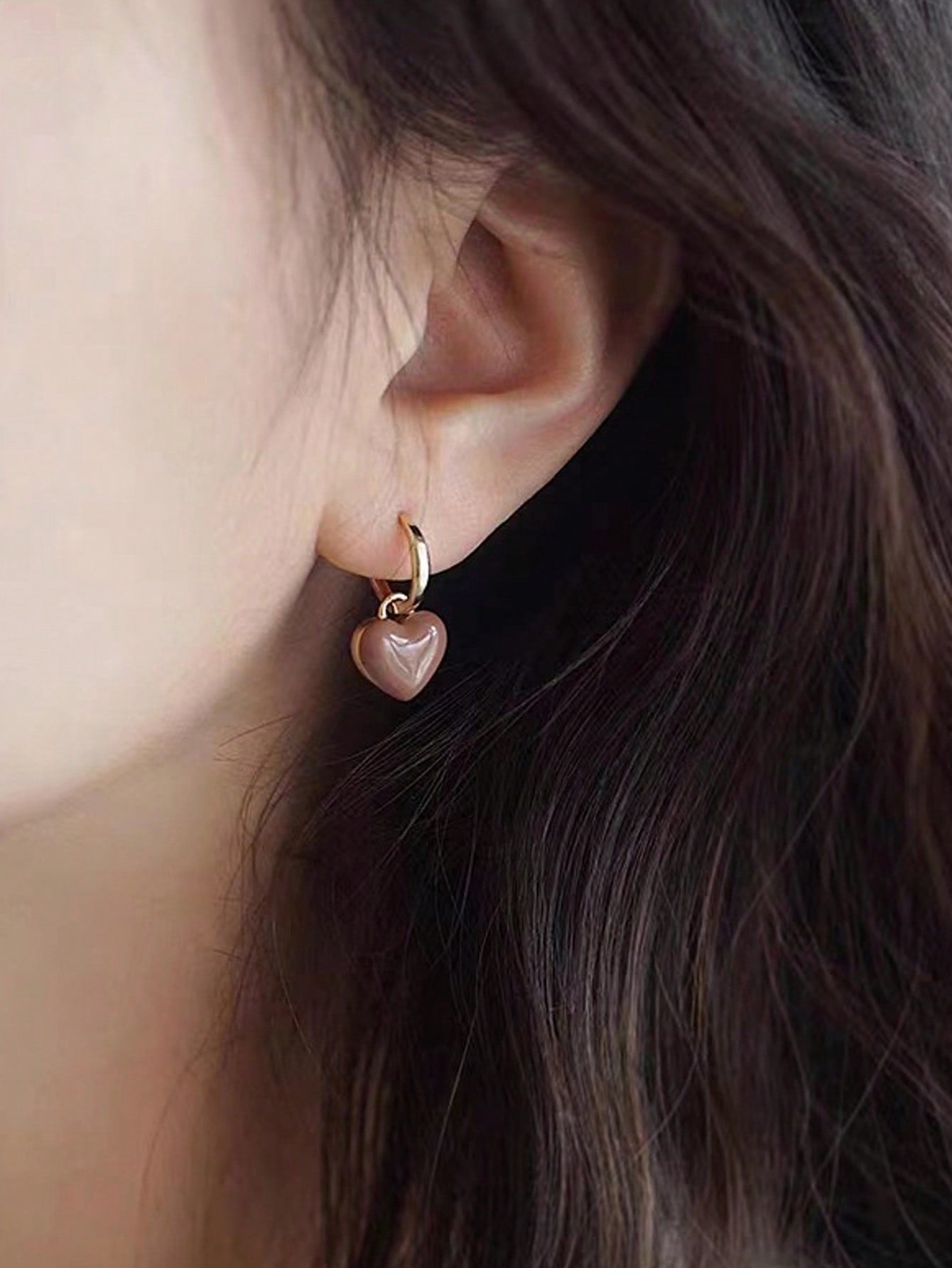 1Pair Fashion Zinc Alloy Heart Drop Earrings for Women for Daily Life