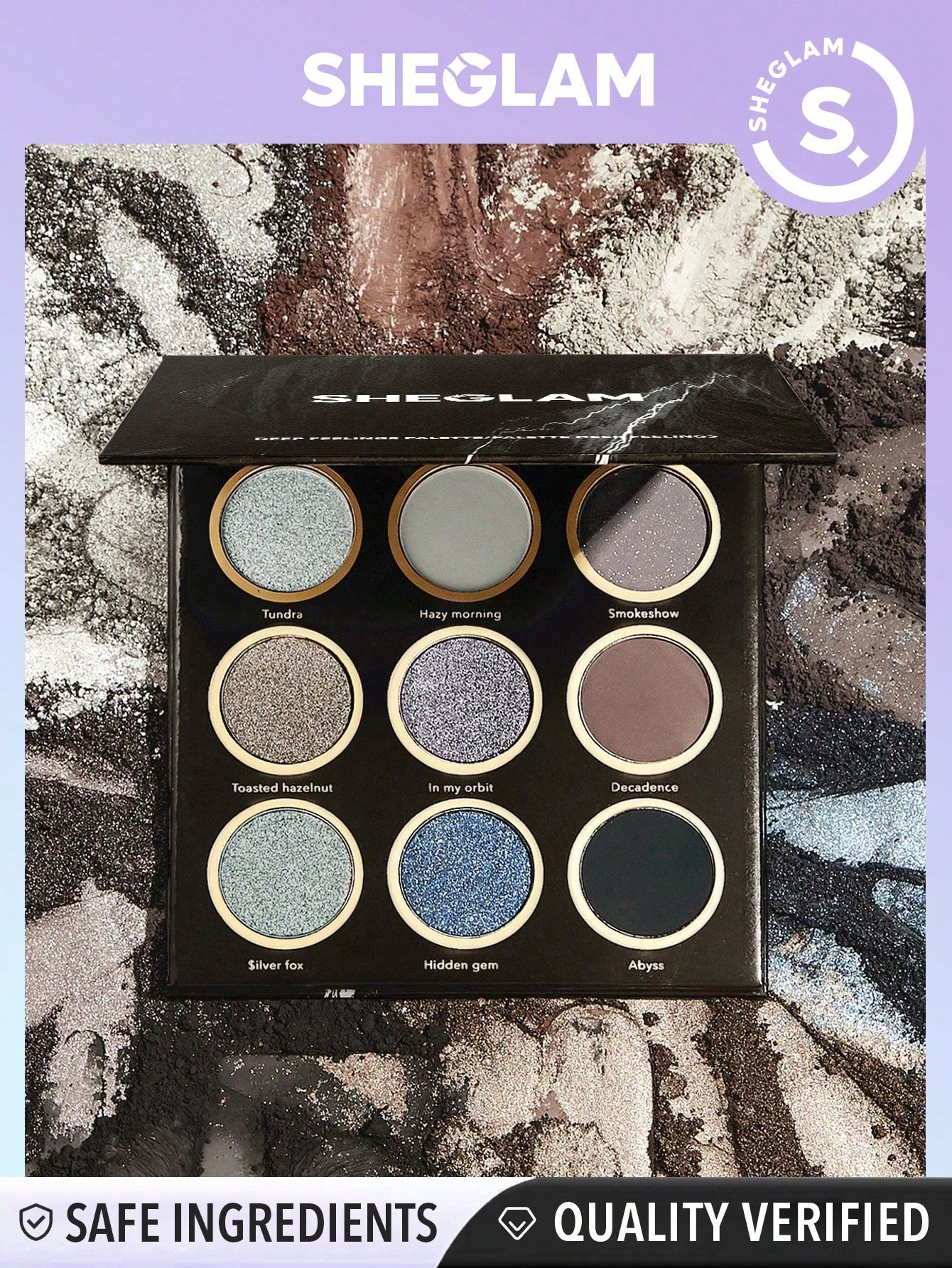 SHEGLAM Deep Feelings Palette 9-Clolor Metallic Matte Eyeshadow Palette Ultra Pigmented Long Lasting Soft Smooth Deep Styling Black Gray Eyeshadow Black Friday Gift Eyeshadow