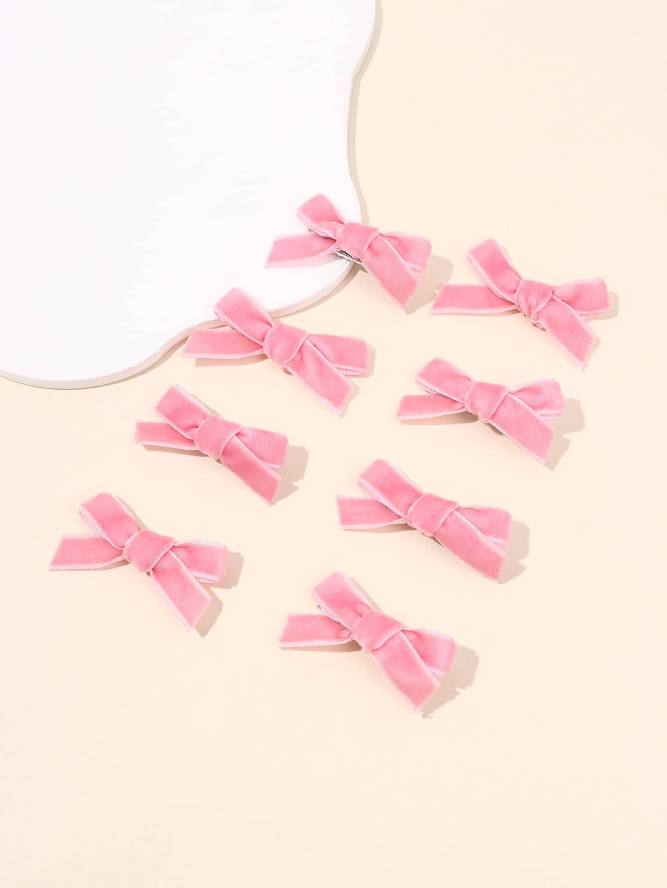 8Pcs Pink Mini Butterfly Bow Hair Clips