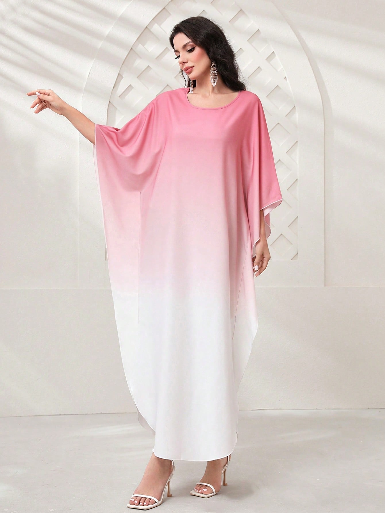 SHEIN Najma Ombre Batwing Sleeve Kaftan