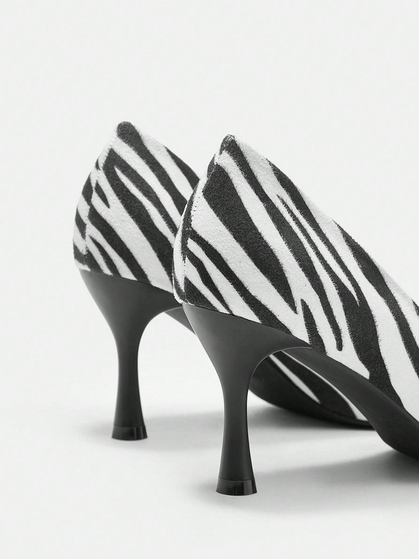 SHEIN Bizwear Fashionable Zebra-Striped High Heel Pumps