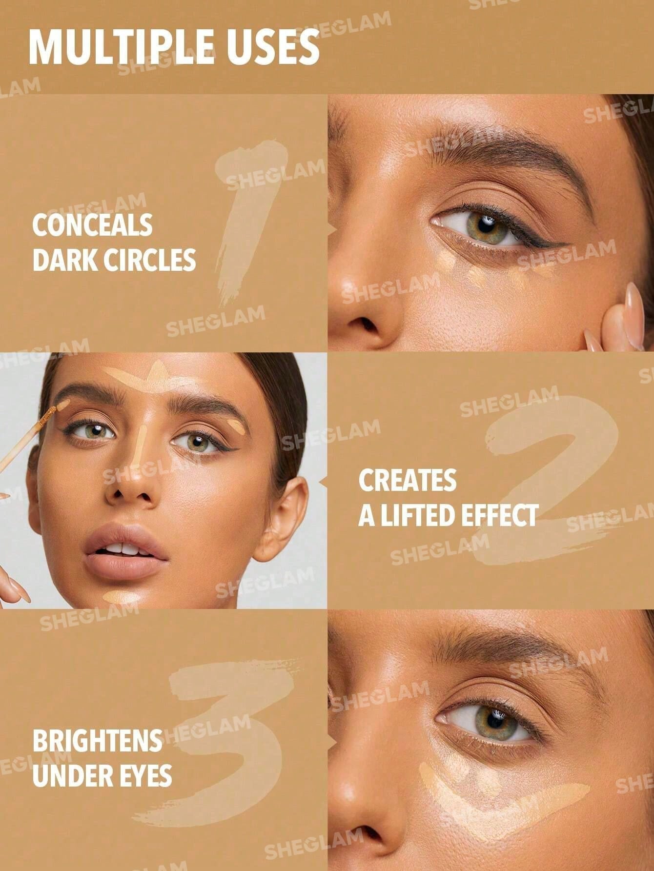 SHEGLAM like Magic 12Hr Full Coverage Concealer-Sand Matte Liquid Concealer Long Lasting Brightening Color Corrector Weightless All-Day Long Lasting Hydrating Concealer Black Friday Winter Concealer