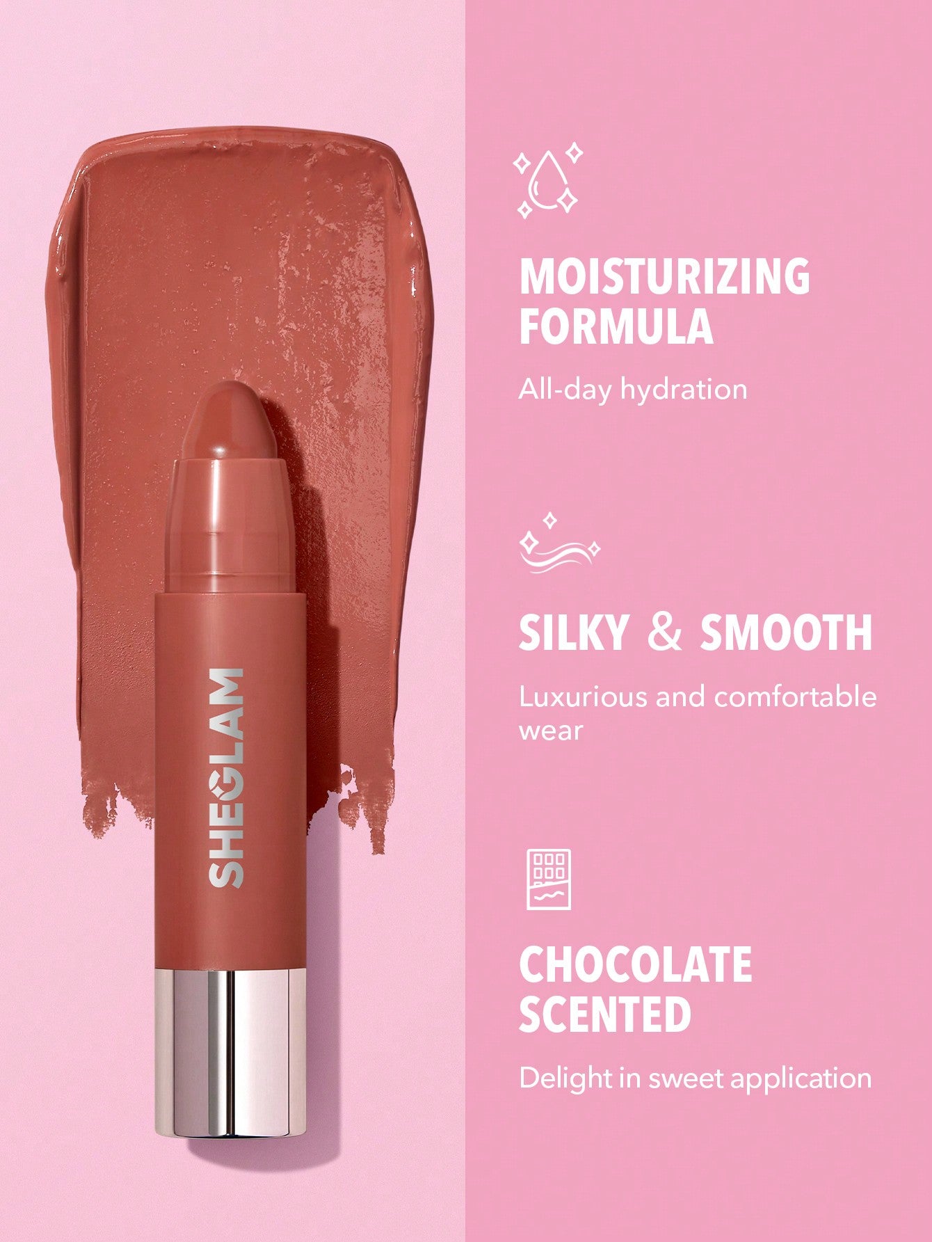SHEGLAM Just Kissed Lipstick Crayon-Bread Pudding Creamy-Matte Smooth Lipstick High Pigment Lip Balm Lip Makeup Black Friday Lipstick