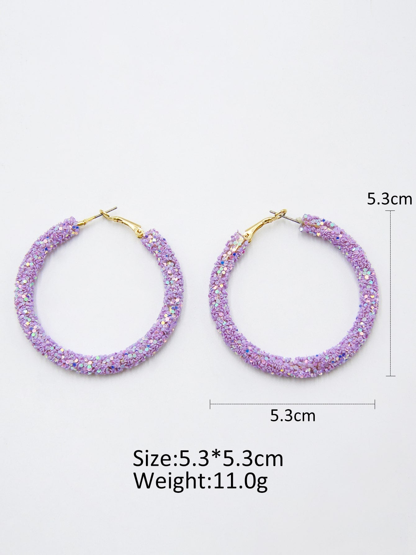 Sequin Decor Hoop Earrings