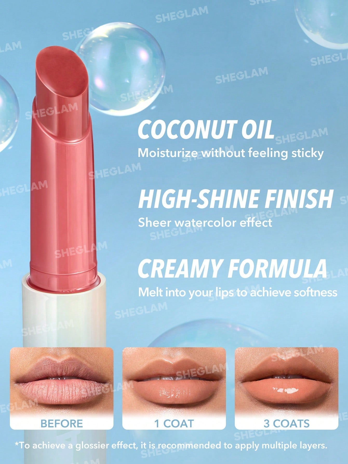 SHEGLAM Pout-Perfect Shine Lip Plumper-Walk on the Beach Moisturizing Plumping Solid Lip Gloss Non-Stick Nourishing Lip Plumping Serum Coconut Oil Lipstick Lip Cosmetics Black Friday Sale Brown Lip Plumper