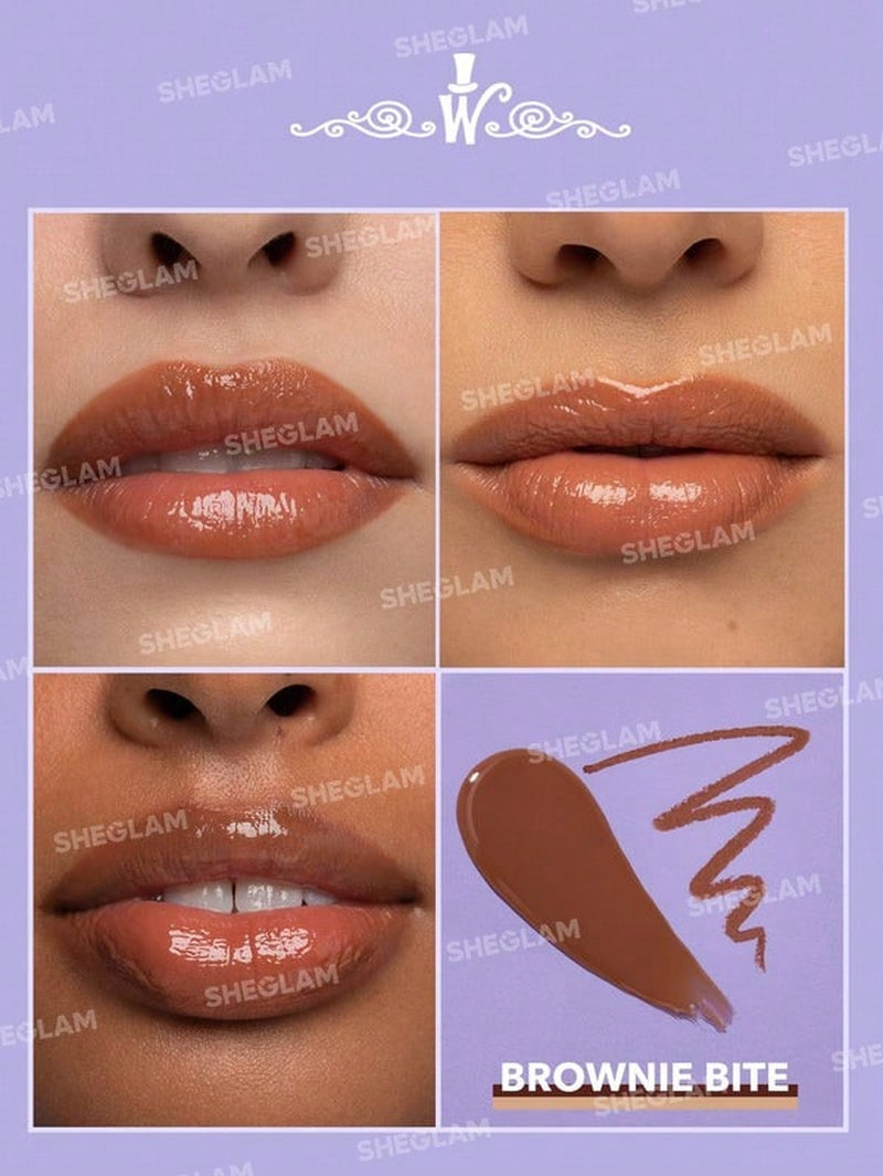 SHEGLAM | Willy Wonka Cocoa Kiss Lip Duo-Brownie Bite Black Friday Sale Gift Brown Liquid Lipstick