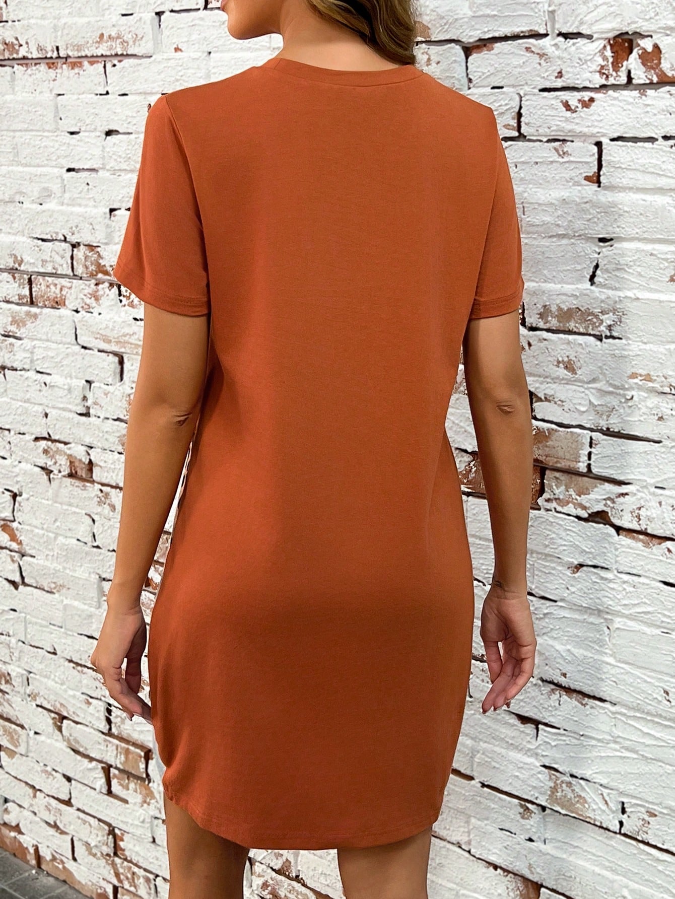 SHEIN Unity Leopard Print Colorblock Tee Dress