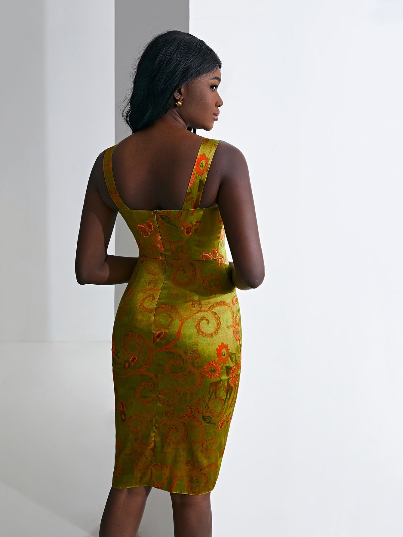 MOTF MOTF X Van Gogh INSPIRED SILK JACQUARD BODYCON DRESS