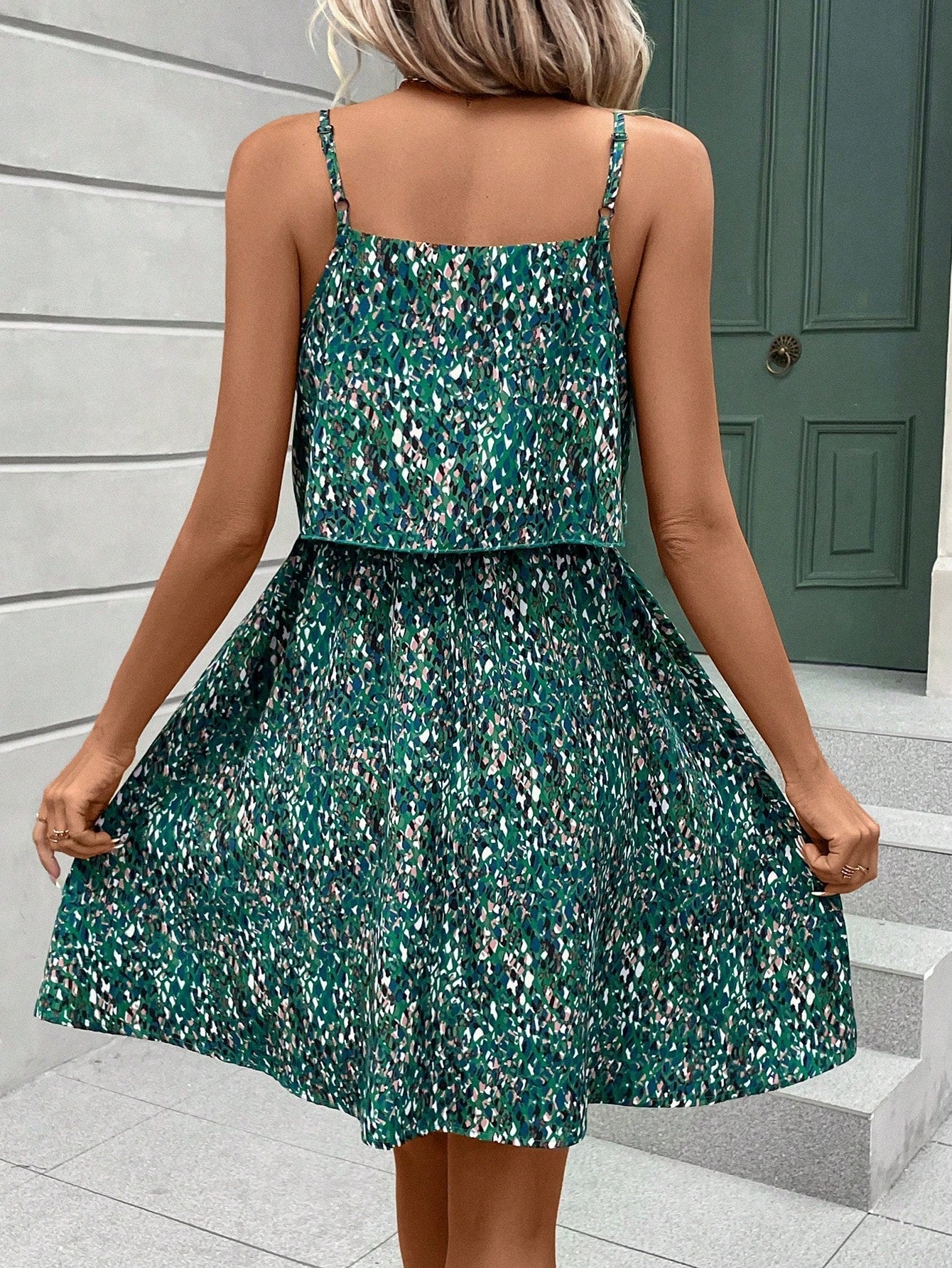 SHEIN LUNE Allover Print Cami Dress