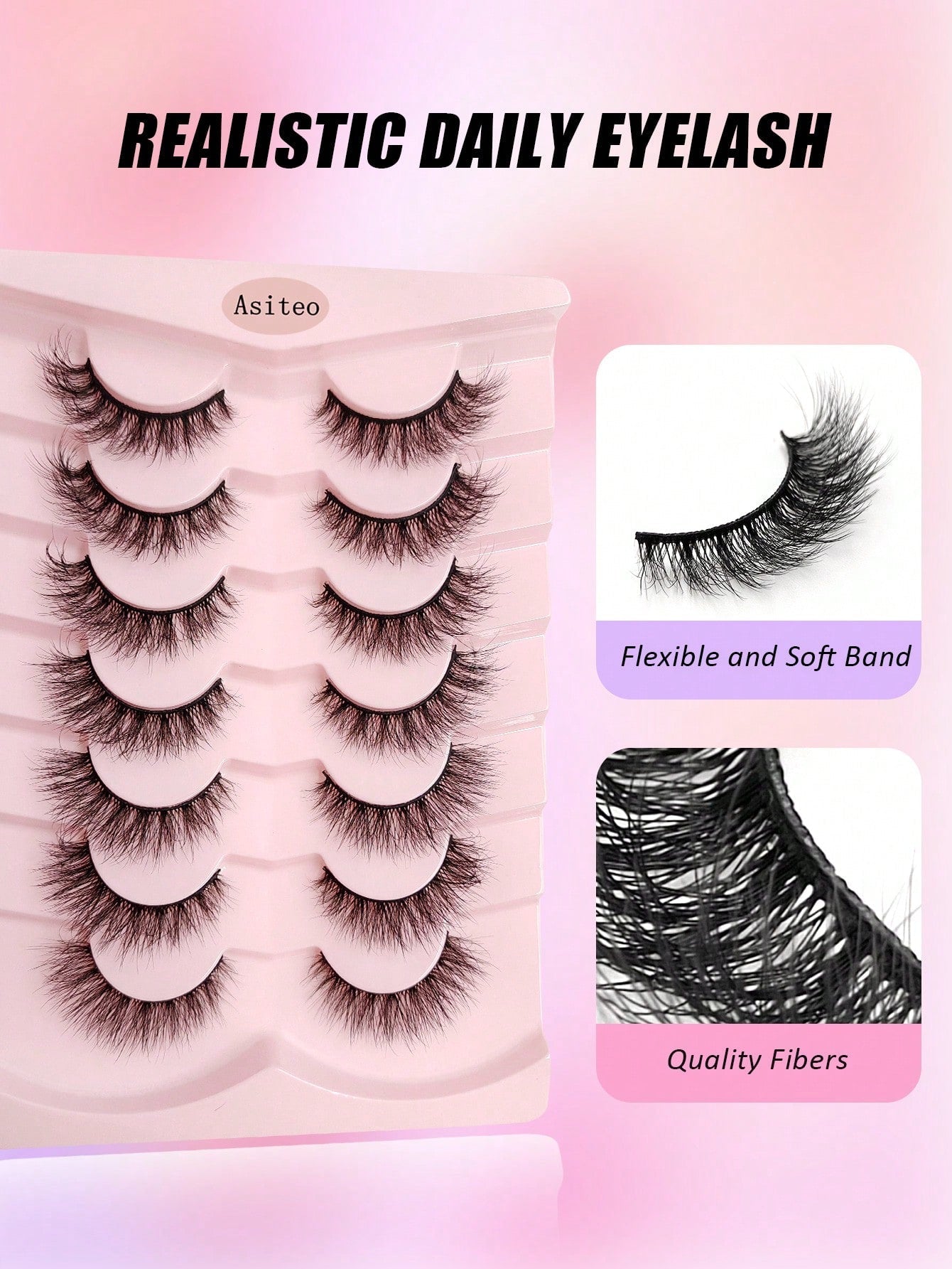 7 Pairs Full Strip Natural Soft Fluffy Eyelash Cross Wispy Dramatic Volume Faux Mink Lashes
