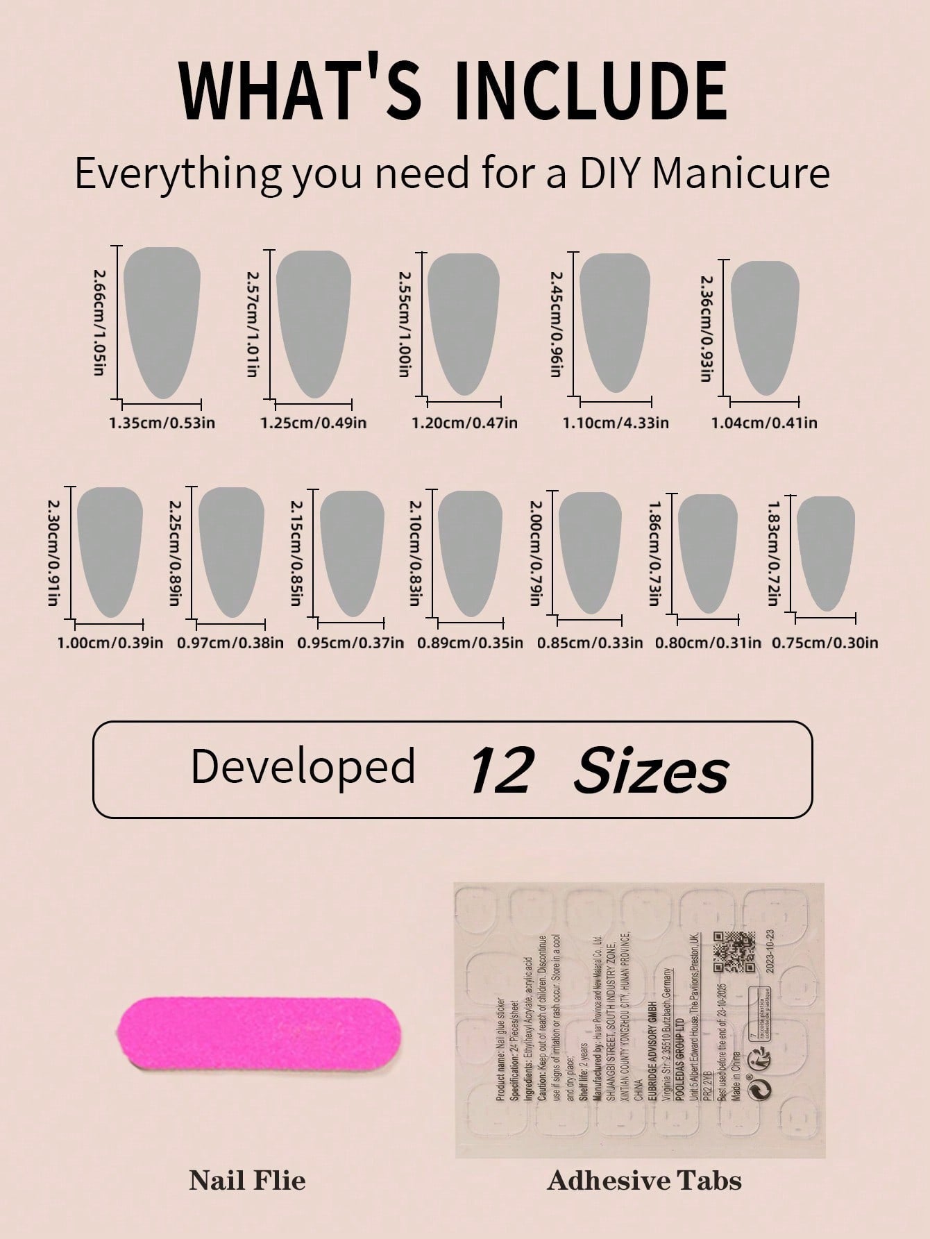 24 Pcs Pink Almond Press on Nails White French Press on Nails Gray Stripe Decoration Cute Press on Nails for Women and Girls