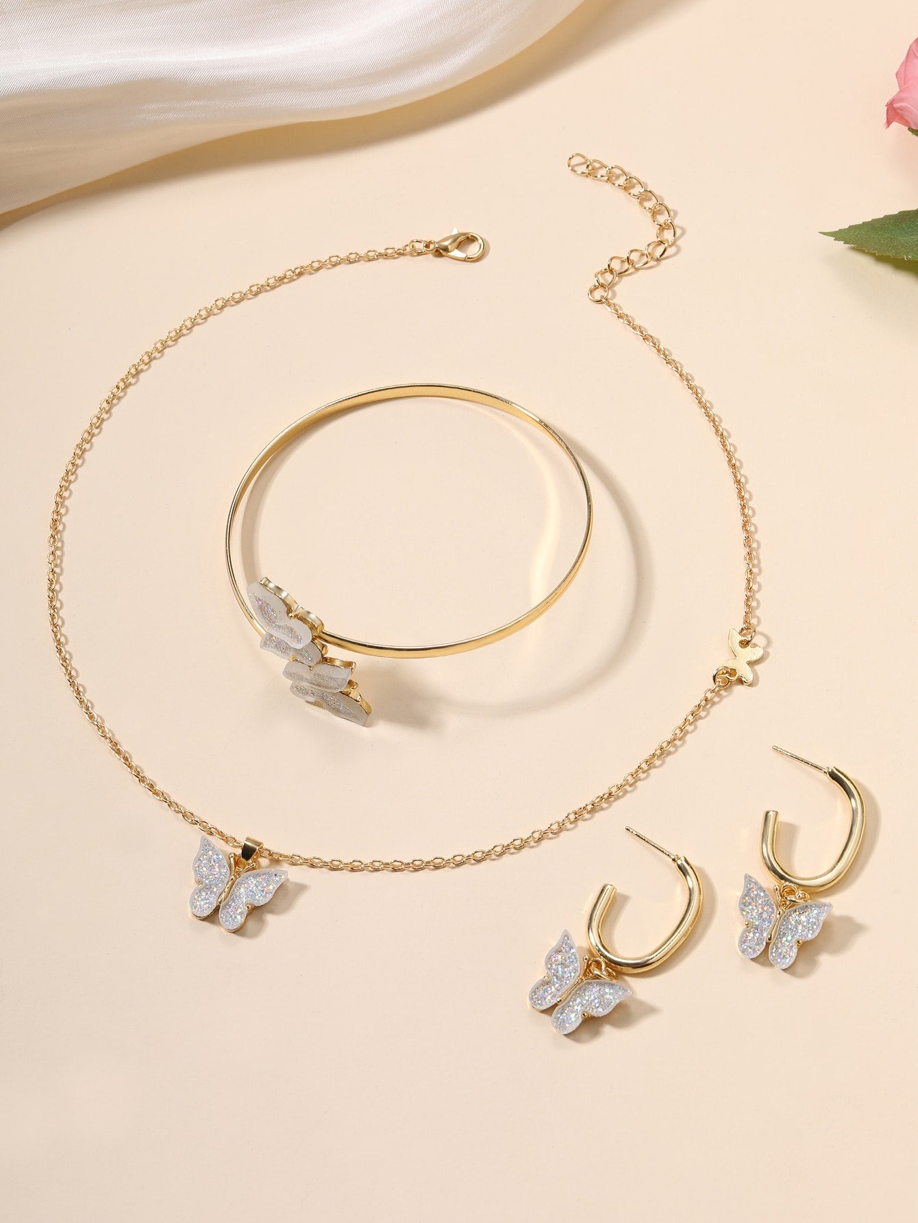 4Pcs Butterfly Decor Jewelry Set