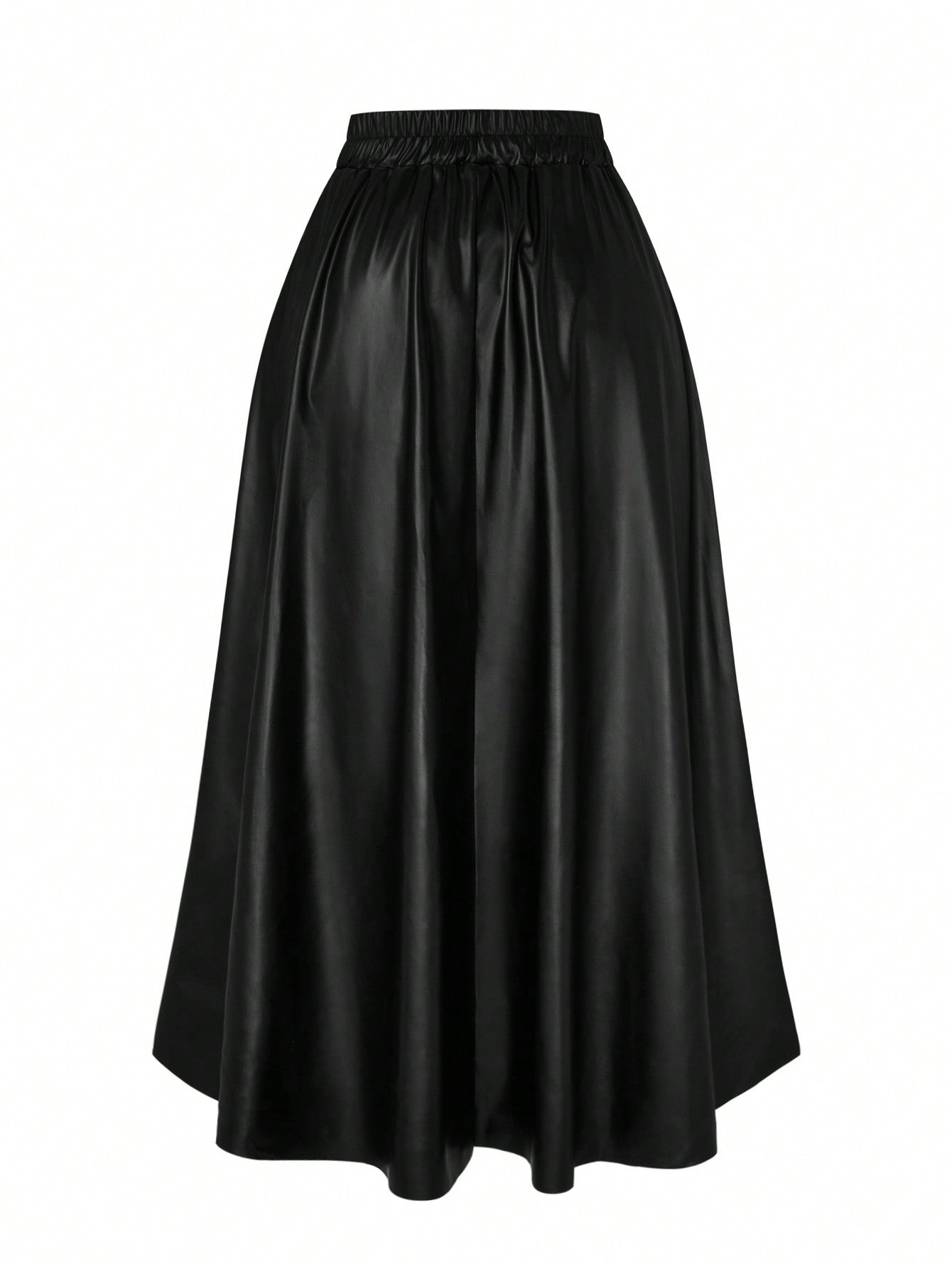 SHEIN Privé Fashionable Casual Delicate Pu plus Size Women'S Maxi Skirt