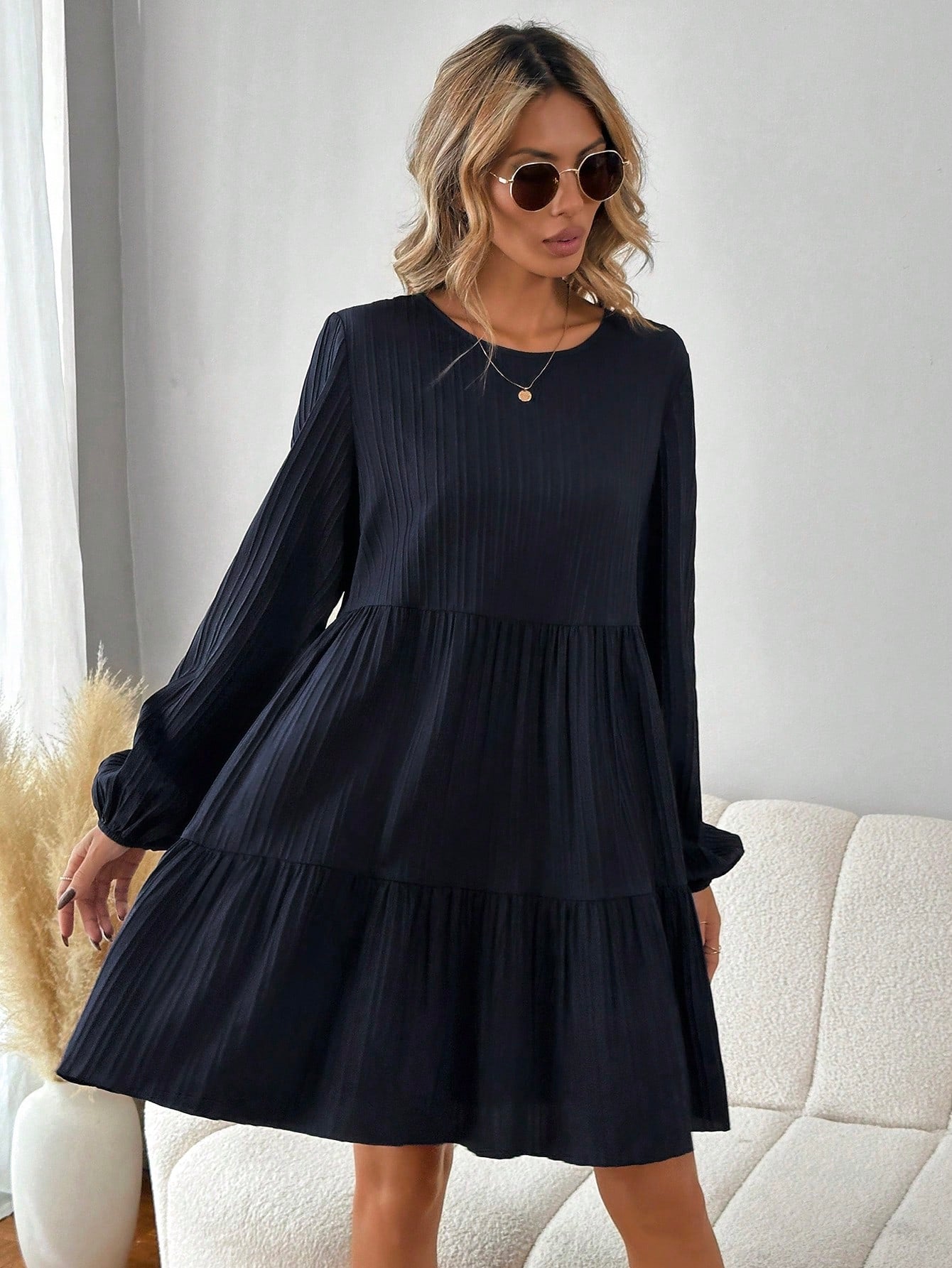 SHEIN LUNE Cute Dress with Lantern Sleeves
