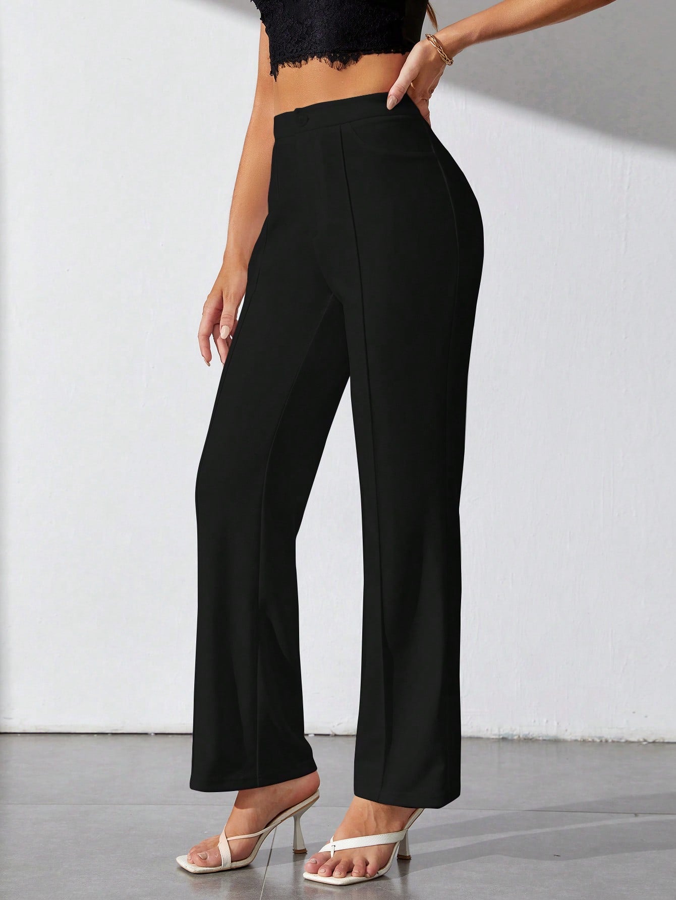 SHEIN Tall High Waist Seam Detail Pants