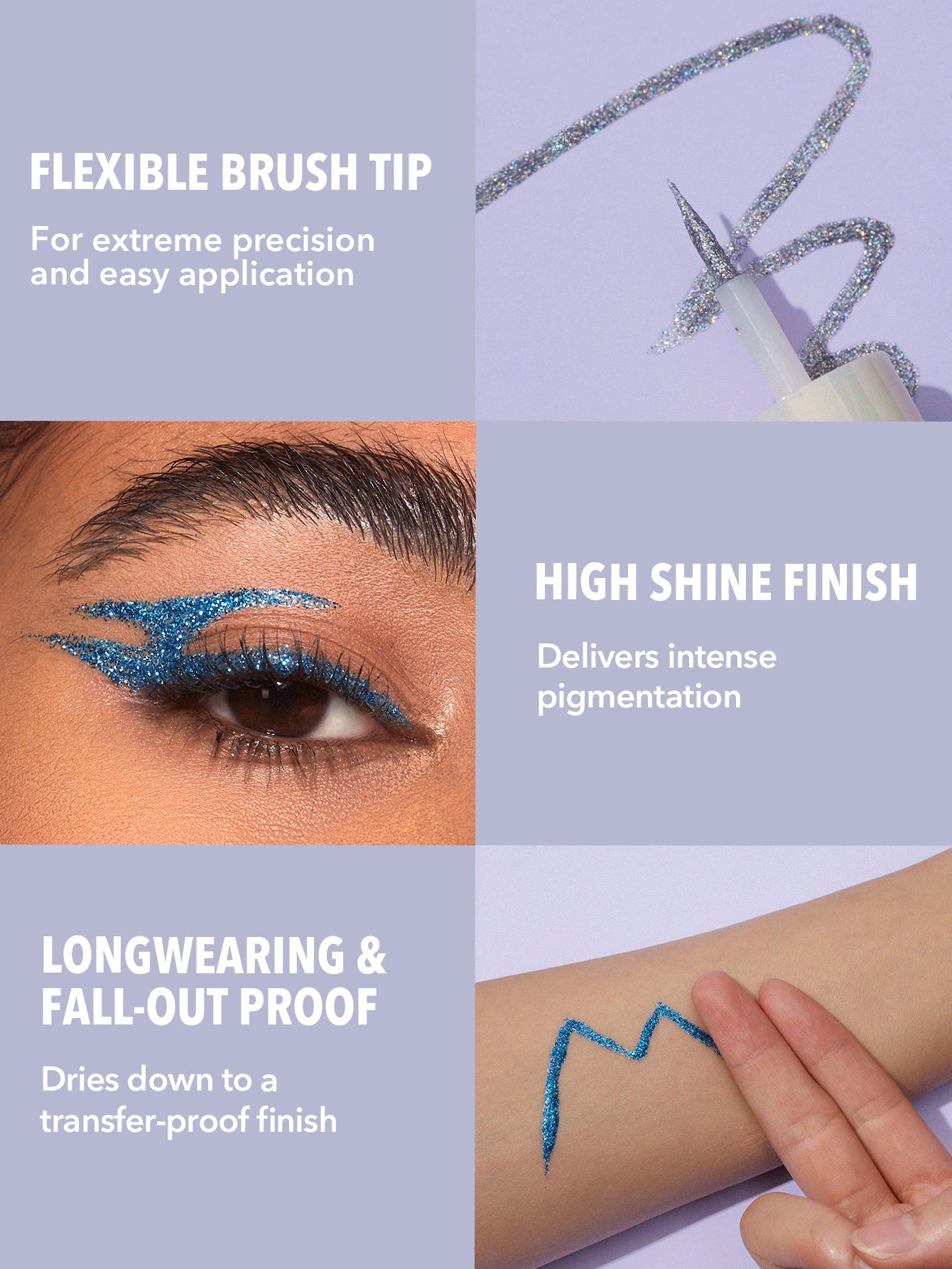 SHEGLAM Insta-Party Glitter Liner-Turn It up Liquid Eyeshadow Gel Blue High Shine Long Lasting Highly Pigmented Long Wear Liquid Liner Black Friday Sale Gift Y2K Blue Eyeshadow
