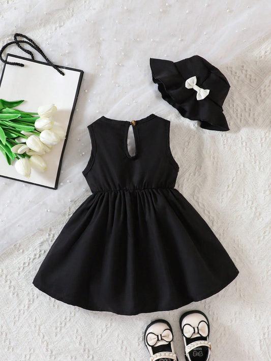 Baby Bow Front Dress with Hat